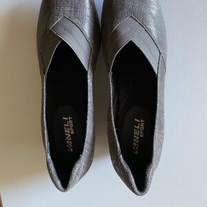 Vaneli Nubuck Low Wedged Heel Slip Ons